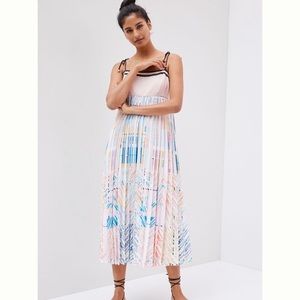 EUC Anthropologie Abstract Pleated Midi Dress